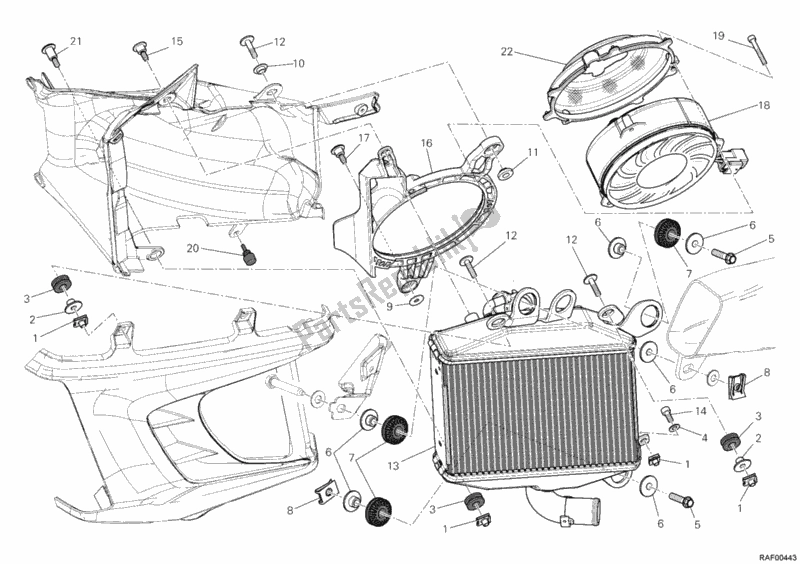 Alle onderdelen voor de Radiator, Water, Lh van de Ducati Diavel USA 1200 2012